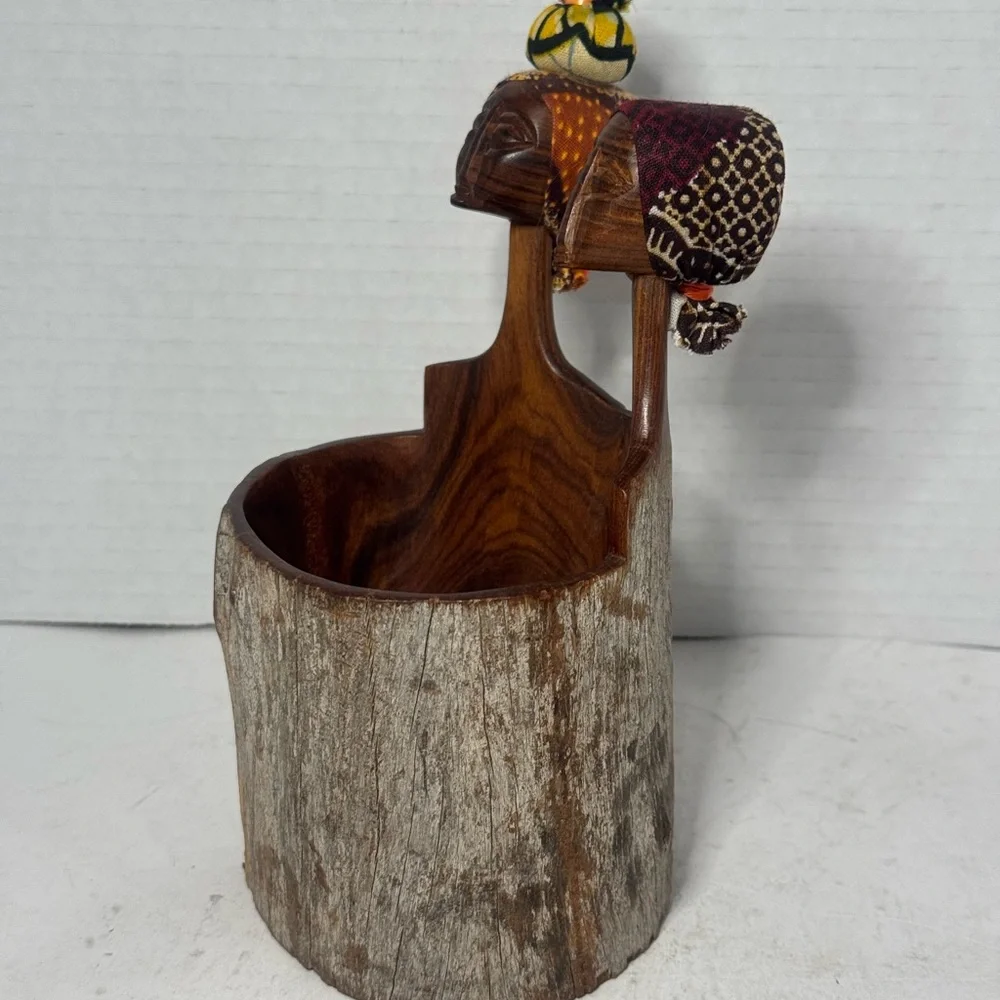 African Women Handcrafted Sandalwood Pen/Pencil Holder